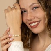 Bold Initials Herringbone Bracelet [18K Gold Plated]