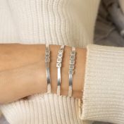 Bold Initials Herringbone Bracelet [Sterling Silver]