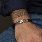 Mitternachtsschatten Lederarmband für Männer