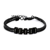 Engraved Braided Dark Chain Bracelet For Men