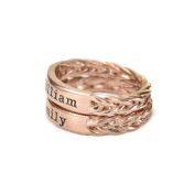Anillo con Nombre Trenzas del Amor [Bañado en Oro Rosa de 18K]