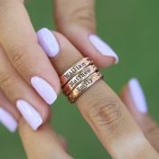 Anillo con Nombre Trenzas del Amor [Bañado en Oro Rosa de 18K]