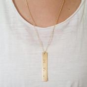 The Rule of 3 Braille Necklace - Gold Plated