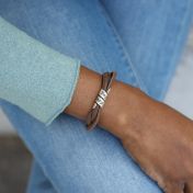Family Name Bracelet - Brown Suede [Sterling Silver]