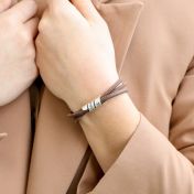 Family Name Bracelet - Brown Suede [Sterling Silver]