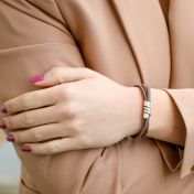 Family Name Bracelet - Brown Suede [Sterling Silver]