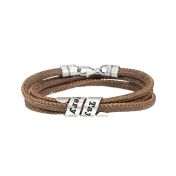 Family Name Bracelet - Brown Suede [Sterling Silver]