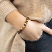 Tiger Eye Name Bracelet for Women - Brown Tiger Eye Stone 
