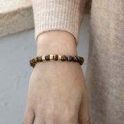 Women Brown Tiger Eye Bracelet with children's names