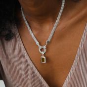 Brown Tiger Eye Charm [Sterling Silver]