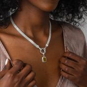 Brown Tiger Eye Charm [Sterling Silver]