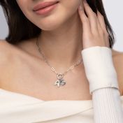 Bubble Initial Charm Necklace [Silver]
