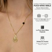 Collier Carte Endroit Chéri Avec Nano Bible [Vermeil 18ct]
