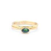 Gehamerde Carina Ring. Ovaal Horizontaal [18K Goud Verguld]