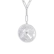 Edelvlek Kaart Schakel Ketting [Sterling Zilver]