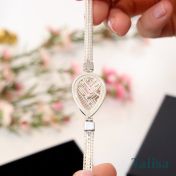 Bracelet Carte Lieu Précieux avec Chaîne Tressée - Argent 925