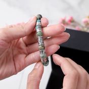 Kompass Damenarmband aus Türkis mit Gravur [Sterlingsilber]