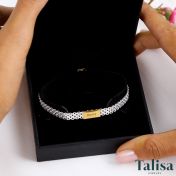 Milanese Chain Engraved Bracelet with 14K Gold names