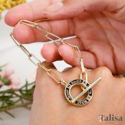 Family Journey Link Chain Name Bracelet - Dark Circle [18K Gold Vermeil]