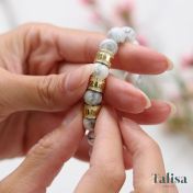 Howlite Women Name Bracelet with Crystals [18K Gold Plated]