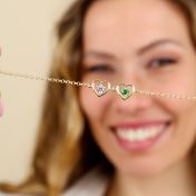 Pulsera de Piedra de Nacimiento de Corazones Infinitos [Bañada en Oro de 18K]