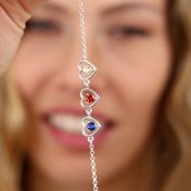 Infinite Hearts Birthstone Bracelet [Sterling Silver]