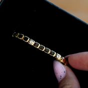 Bracelet à Initiales Mia Tennis Carré avec Diamants [Vermeil 18ct]