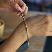 Mia Tennis Engraved Bracelet [18K Gold Vermeil]