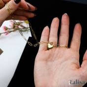 Hart Initialen Paperclip Halsketting [18K Goud Vermeil]