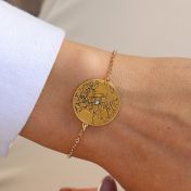 Beliebter Ort Gravierte Karte Armband [750er Gold Vermeil]