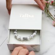 Herzensbindungen Armband aus Howlith [Silber]