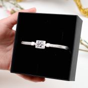 Treasured Spot Map Silhouette Bracelet with Braided Chain [Silver]