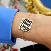 Geliebter Ort Armband mit Kartenanhänger [750er vergoldet]