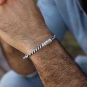 Pulsera Celta Personalizada para Hombre - Plata Negra