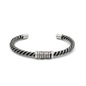 Pulsera Celta Personalizada para Hombre - Plata Negra