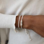 Moon Sparkle Adjustable Bracelet - White Crystals [Sterling Silver]