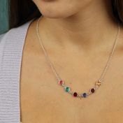 Collier Charm Enchanté Avec Pierres de Naissance [Argent 925]