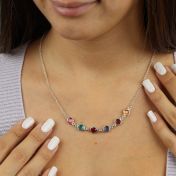 Collier Charm Enchanté Avec Pierres de Naissance [Argent 925]