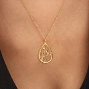 Beliebter Ort Kette mit Kartenanhänger [750er vergoldet]