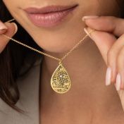 Collier Carte Endroit Chéri Gravée [Vermeil 18ct]