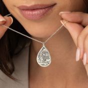 Cherished Spot Engraved Map Necklace [Sterling Silver]