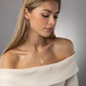 Cherished Spot Engraved Map Necklace with Heart Diamond [18K Gold Vermeil]