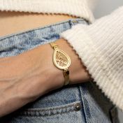 Beliebter Ort Kartenarmband mit geflochtener Kette [750er Gold Vermeil]