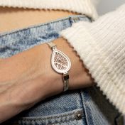 Bracelet Carte Lieu Précieux avec Chaîne Tressée - Argent 925