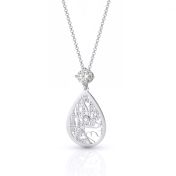 Cherished Spot Map Necklace With 1 Ct Diamond [14 Karat White Gold]