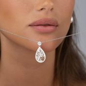 Cherished Spot Map Necklace With 1 Ct Diamond [14 Karat White Gold]