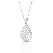 Cherished Spot Map Necklace with Heart Diamond [Silver]