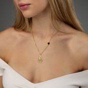 Gekoesterde Plek Kaart Ketting met Nano Bijbel [18K Goud Vermeil]