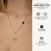 Cherished Spot Map Necklace with Nano Bible [18K Gold Vermeil]