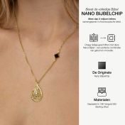 Gekoesterde Plek Kaart Ketting met Nano Bijbel [18K Goud Vermeil]